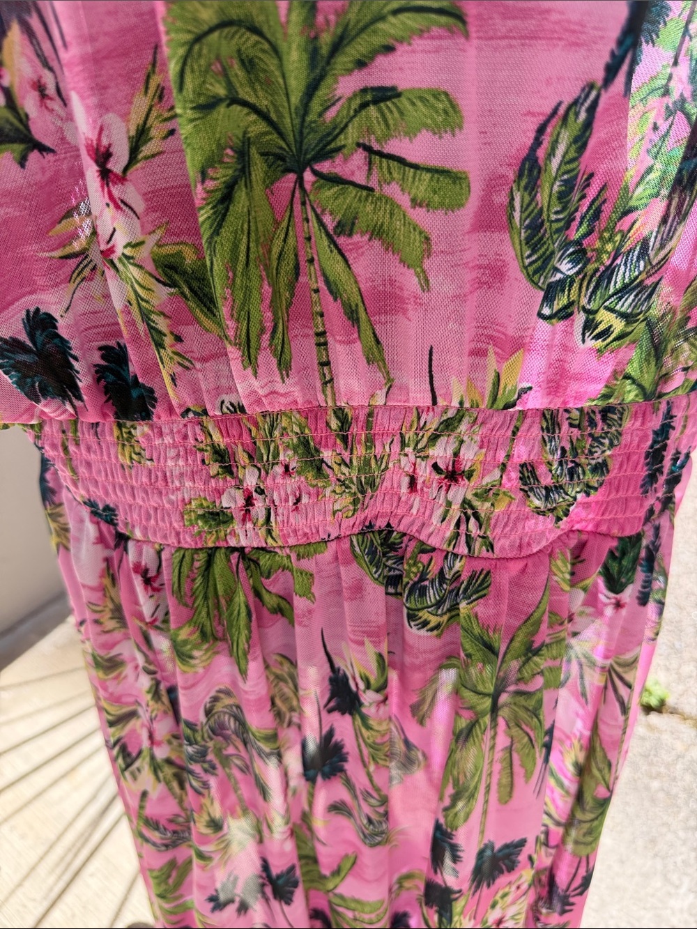 torrid Pink Floral V-Neck swim coverup - Picture 3 of 8